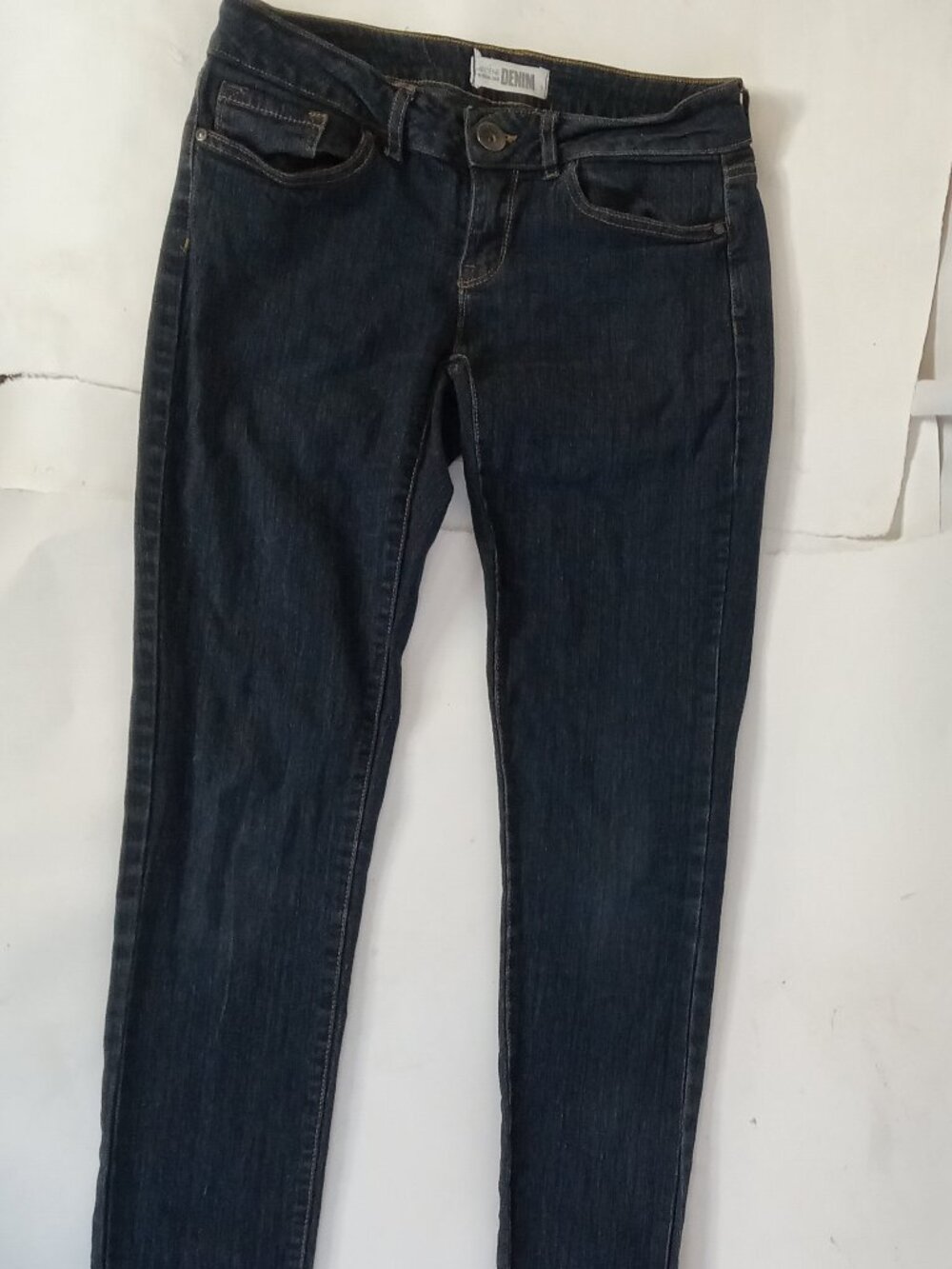 Ardene Junior Low Rise Bootcut Jeans Size 1 Blue Denim Straight Leg Stretch